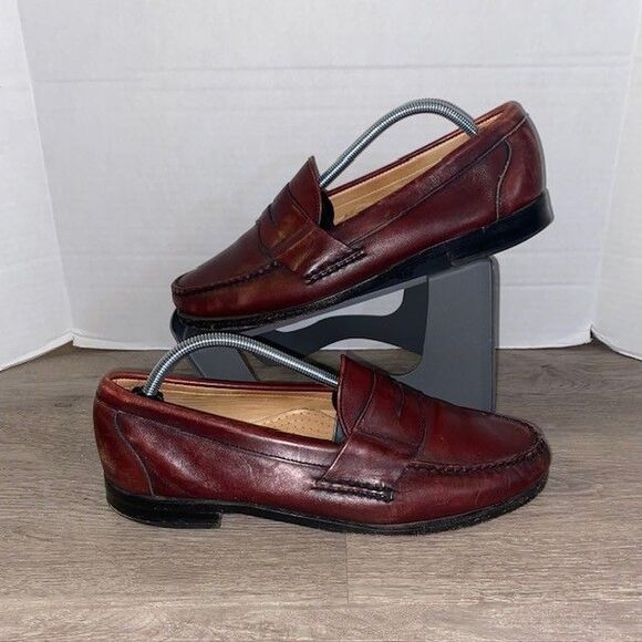 Allen Edmonds Penny Loafers Danbury Dress Shoes Oxblood Burgundy Mens 10.5 D - Picture 8 of 8